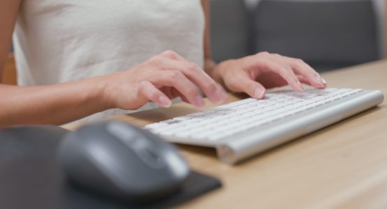 Woman working on computer